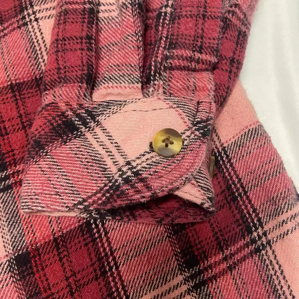 Canyon Creek Shirt Flannel Pink Size M Button Up Long Sleeve Soft Warm Button Up